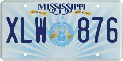 MS license plate XLW876