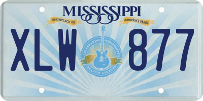 MS license plate XLW877