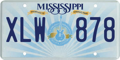 MS license plate XLW878