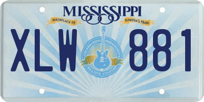 MS license plate XLW881