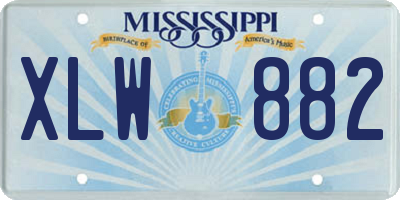 MS license plate XLW882