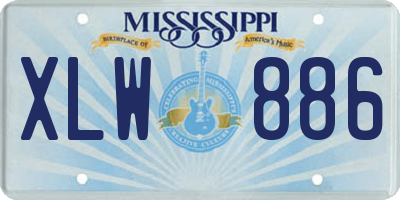 MS license plate XLW886