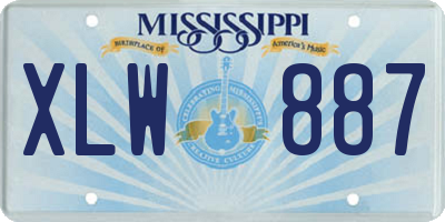 MS license plate XLW887