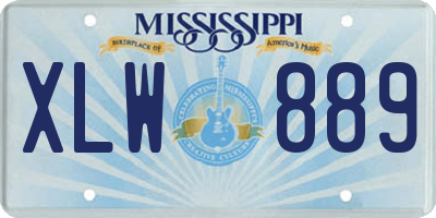 MS license plate XLW889