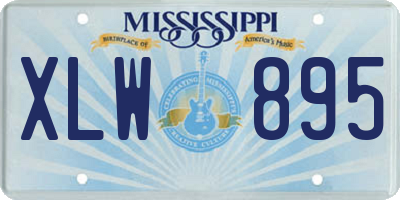 MS license plate XLW895