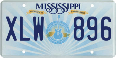 MS license plate XLW896