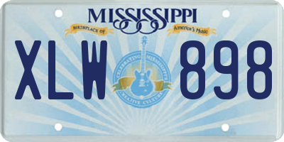 MS license plate XLW898