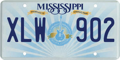 MS license plate XLW902
