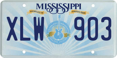 MS license plate XLW903