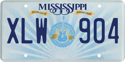 MS license plate XLW904
