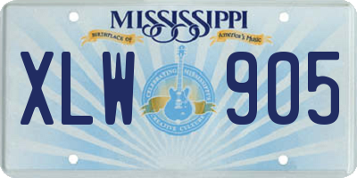 MS license plate XLW905