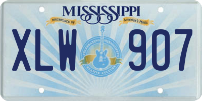 MS license plate XLW907