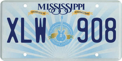 MS license plate XLW908