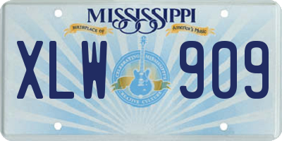 MS license plate XLW909