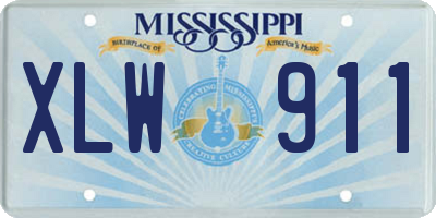 MS license plate XLW911