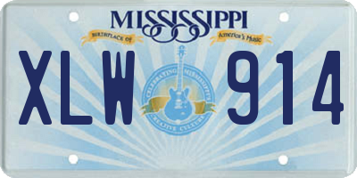 MS license plate XLW914
