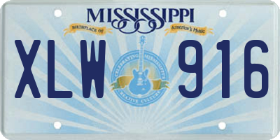 MS license plate XLW916
