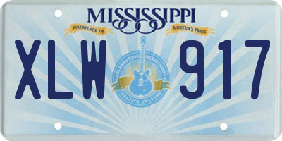MS license plate XLW917