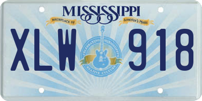 MS license plate XLW918