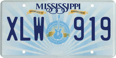 MS license plate XLW919