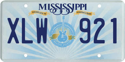 MS license plate XLW921