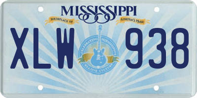MS license plate XLW938