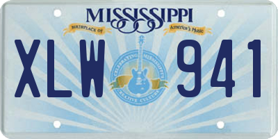 MS license plate XLW941
