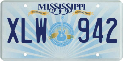 MS license plate XLW942