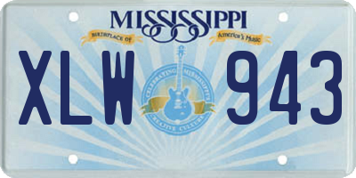 MS license plate XLW943