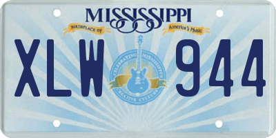 MS license plate XLW944