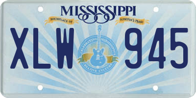 MS license plate XLW945