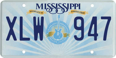 MS license plate XLW947