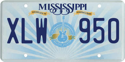 MS license plate XLW950