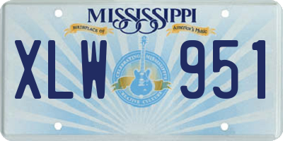 MS license plate XLW951