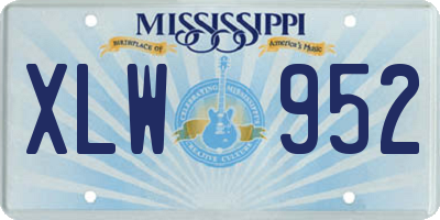 MS license plate XLW952