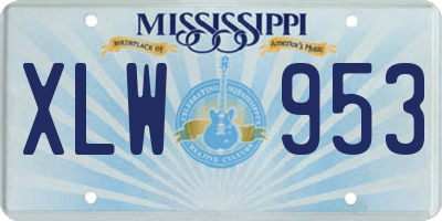 MS license plate XLW953