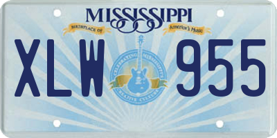 MS license plate XLW955