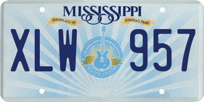 MS license plate XLW957