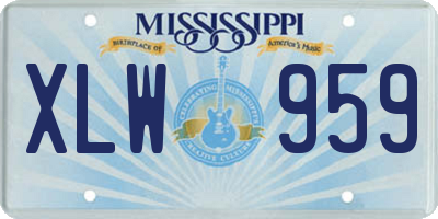 MS license plate XLW959