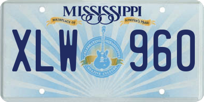 MS license plate XLW960