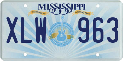 MS license plate XLW963