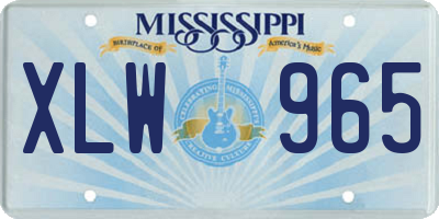 MS license plate XLW965