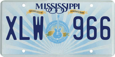 MS license plate XLW966