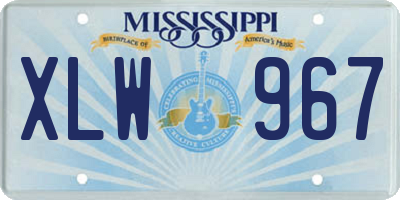 MS license plate XLW967