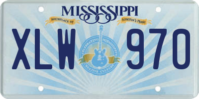 MS license plate XLW970