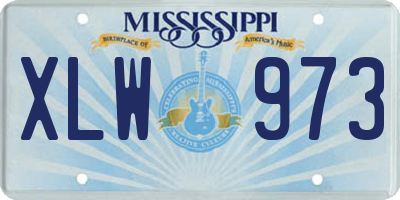 MS license plate XLW973