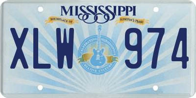 MS license plate XLW974