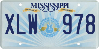 MS license plate XLW978