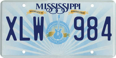 MS license plate XLW984