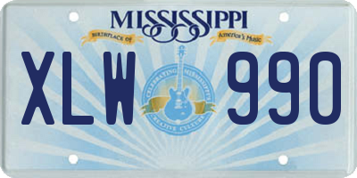 MS license plate XLW990